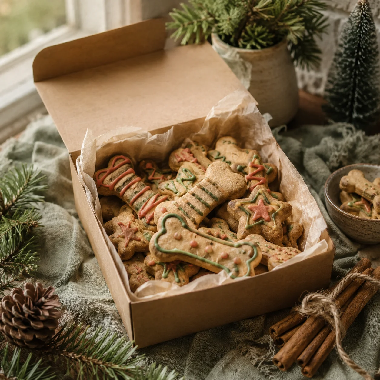Pachet de sărbători cu biscuiți
